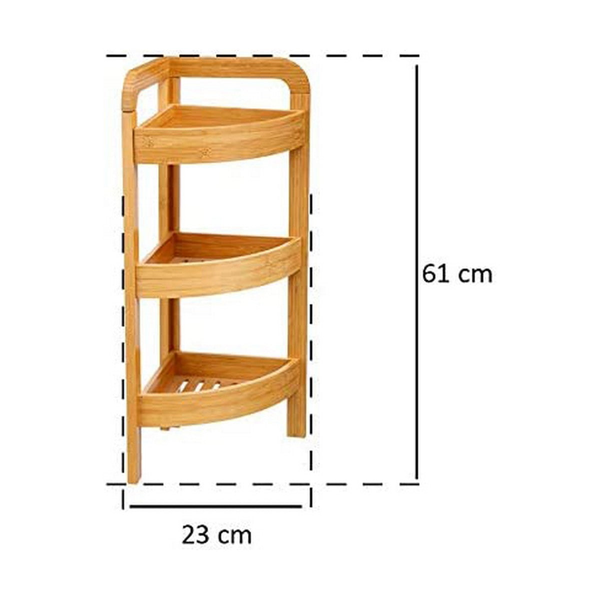 Scaffale ad Angolo 5five 3 Mensole 23 x 23 x 61 cm Bambù