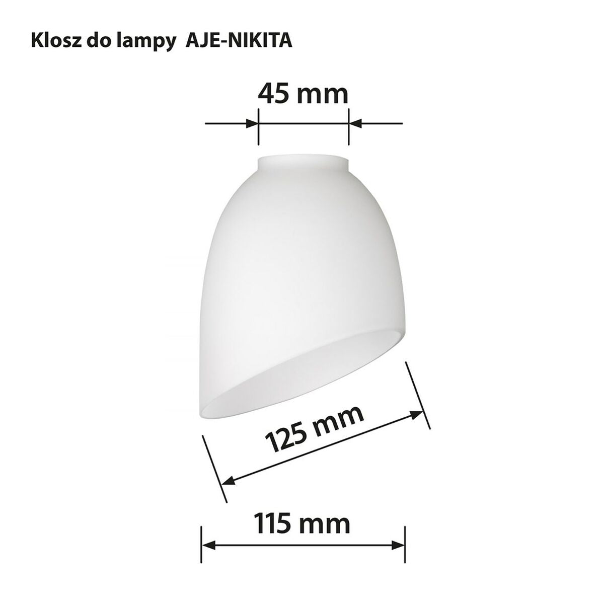Paralume Activejet BENITA Bianco Vetro 26 x 12 x 12,5 cm