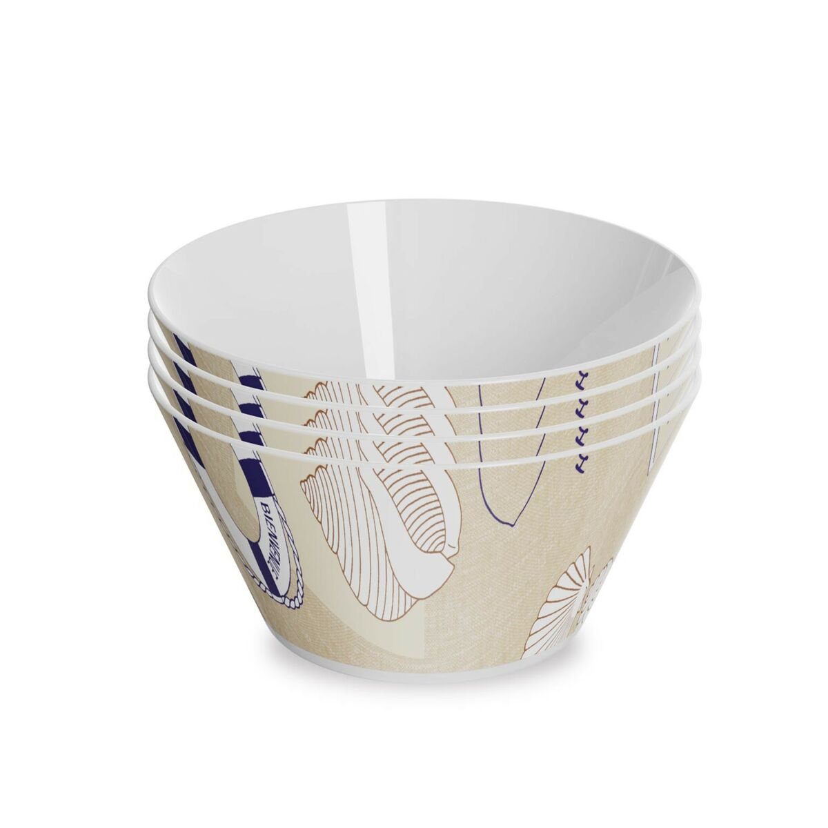 Set di Ciotole Versa Seaside Polietilene RPET 4 Pezzi