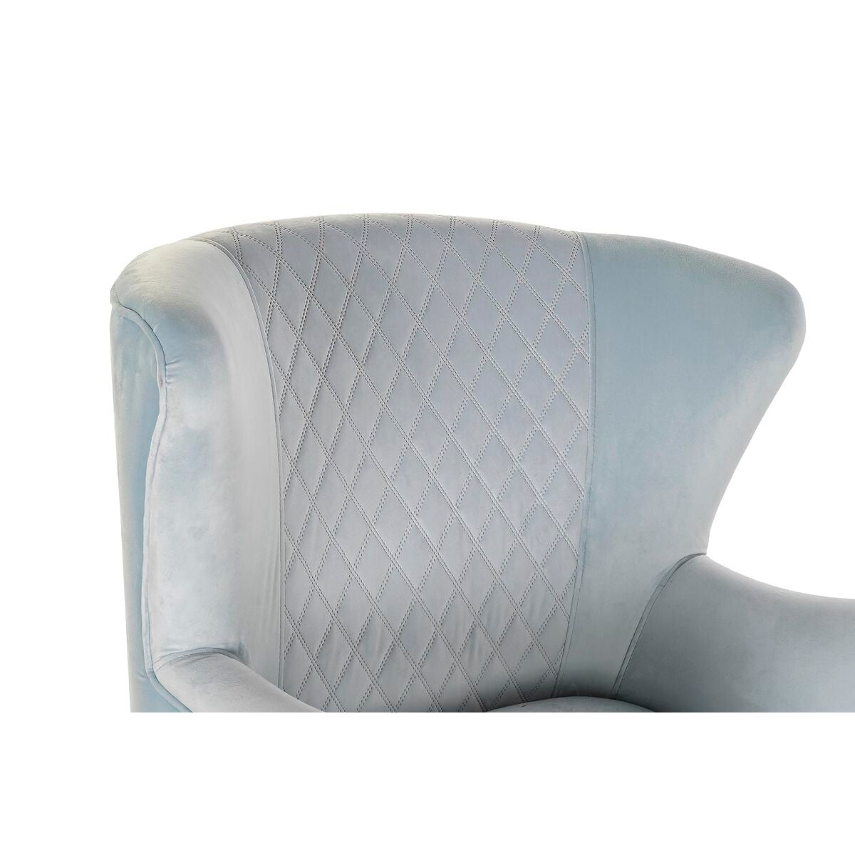 Poltrona DKD Home Decor Nero Metallo Blu cielo (76 x 76 x 82 cm)