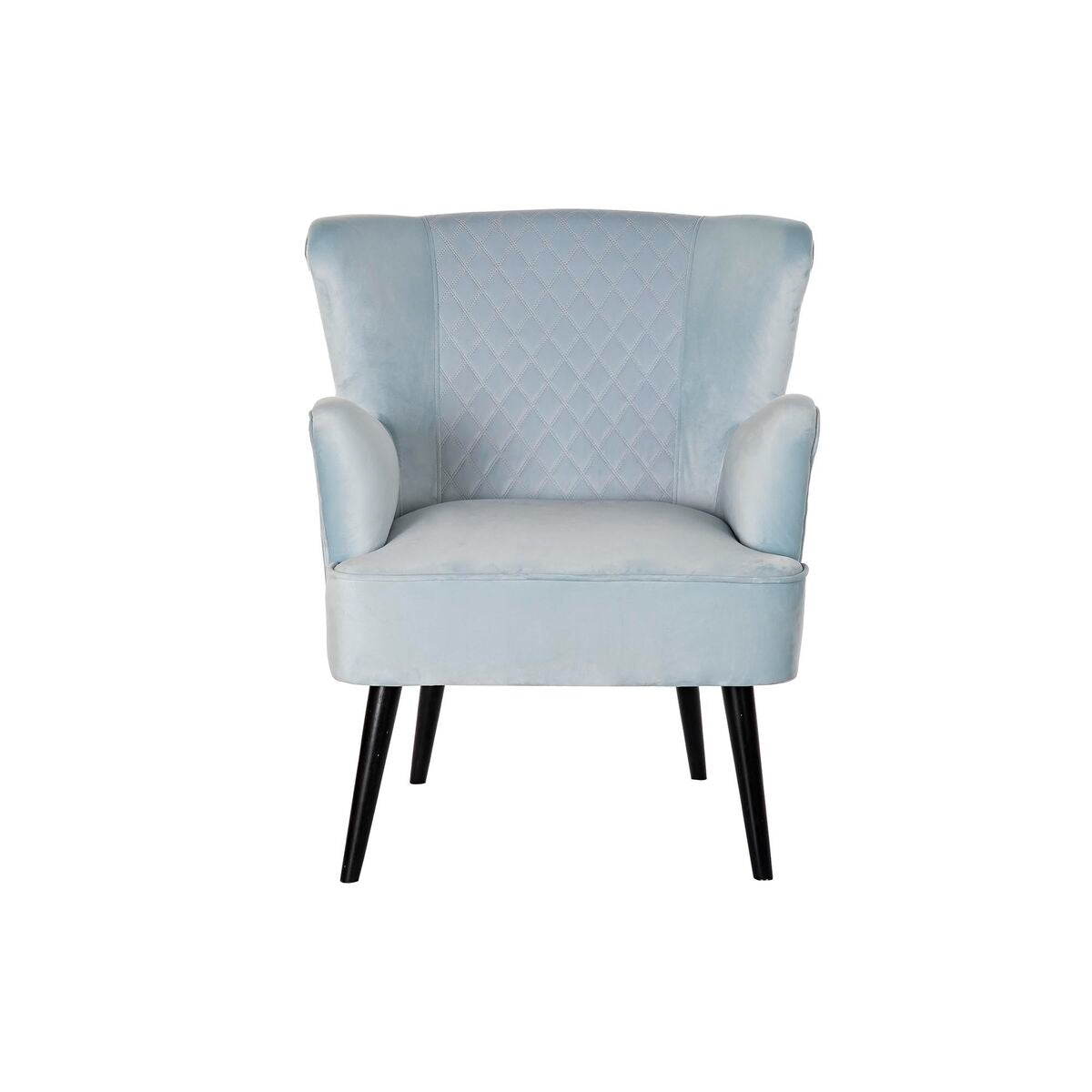 Poltrona DKD Home Decor Nero Metallo Blu cielo (76 x 76 x 82 cm)