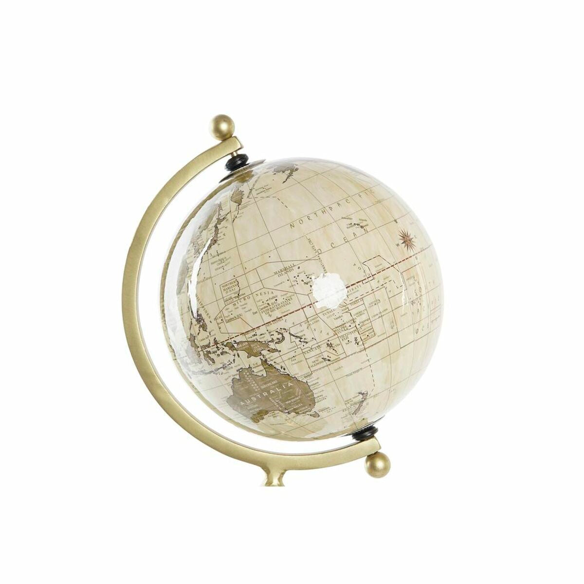 Mappamondo DKD Home Decor Dorato Ottone (24 x 20 x 51 cm)