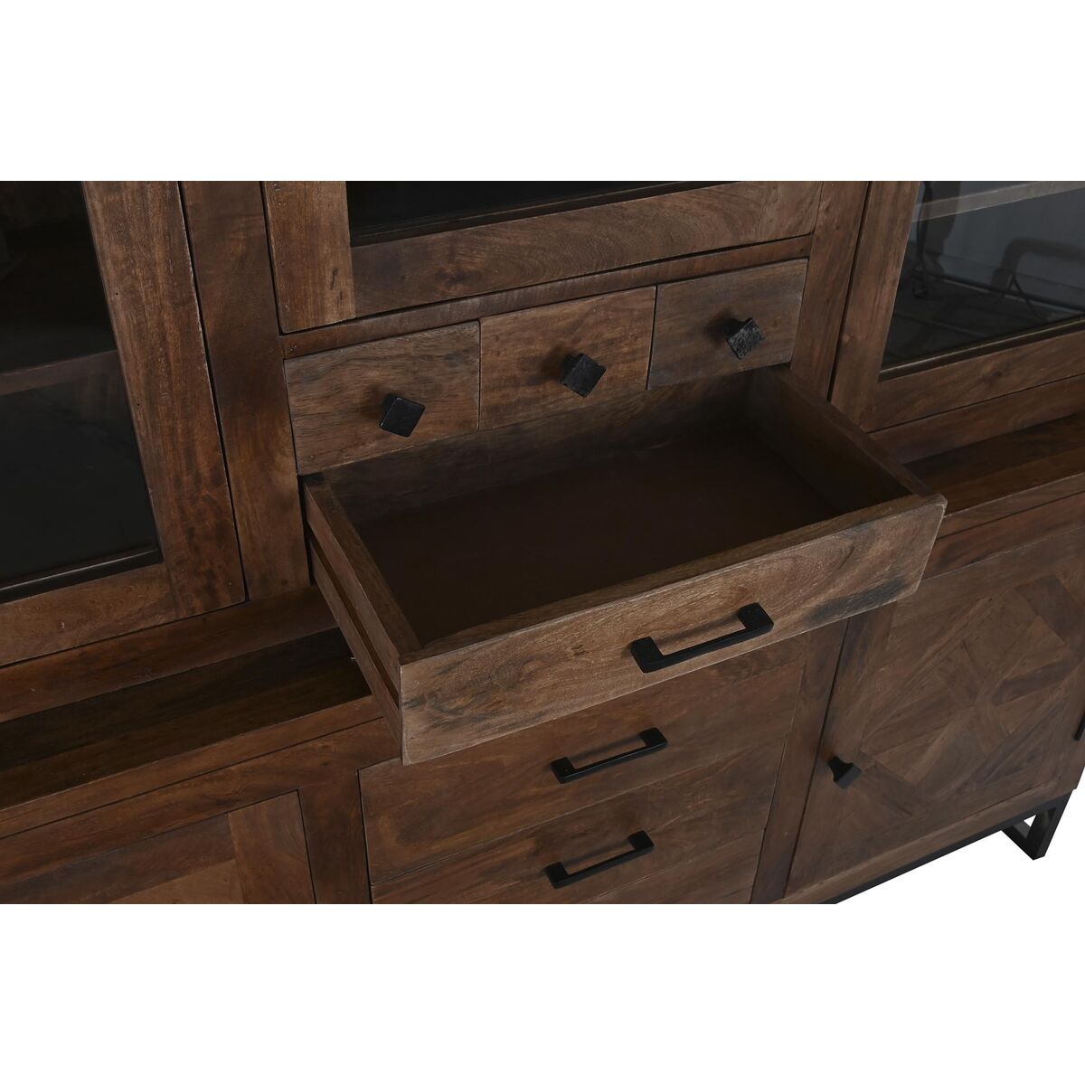 Stand Espositore DKD Home Decor Marrone Teca Metallo (160 x 40 x 175 cm)