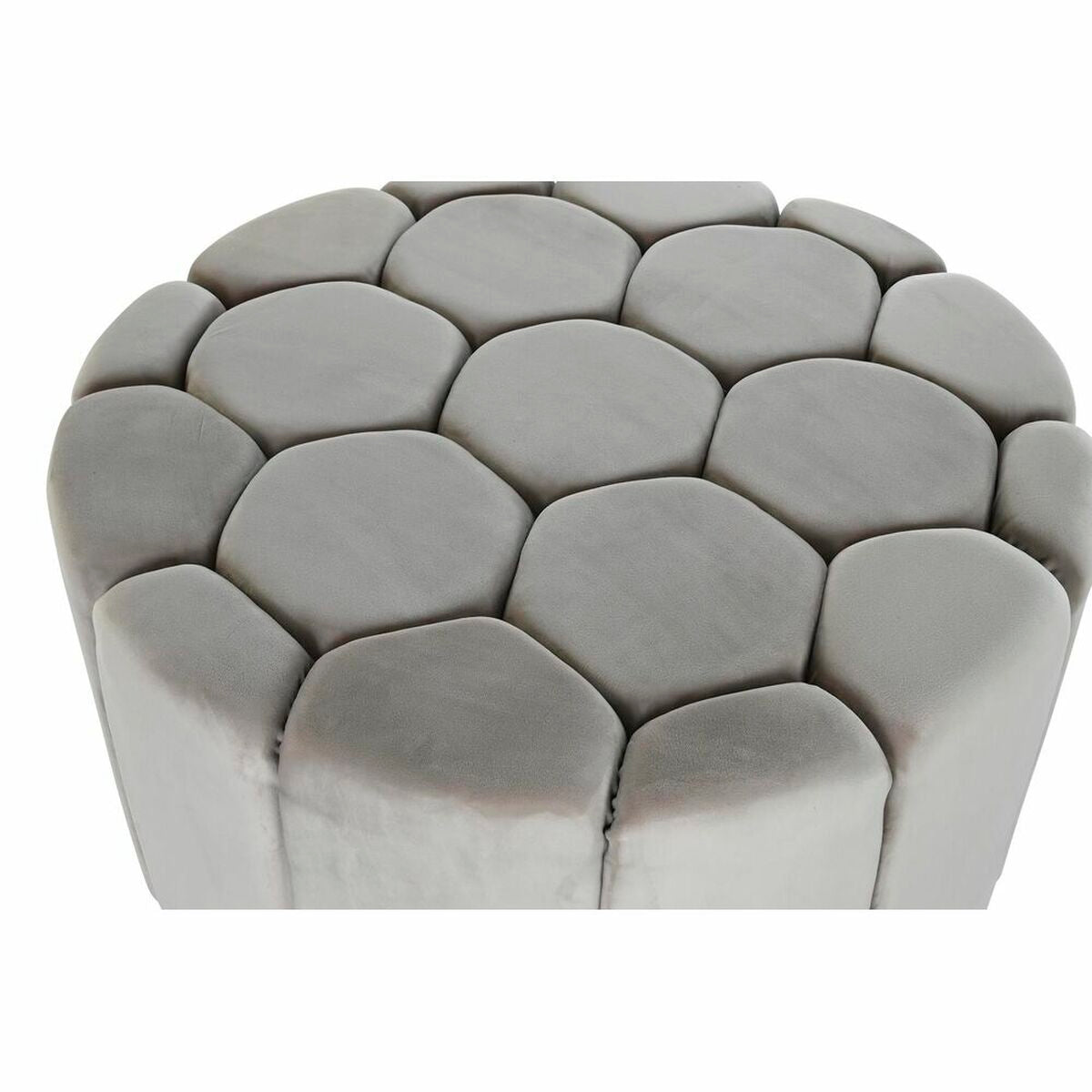Poggiapiedi DKD Home Decor Beige Poliestere Legno MDF (86 x 86 x 48 cm)