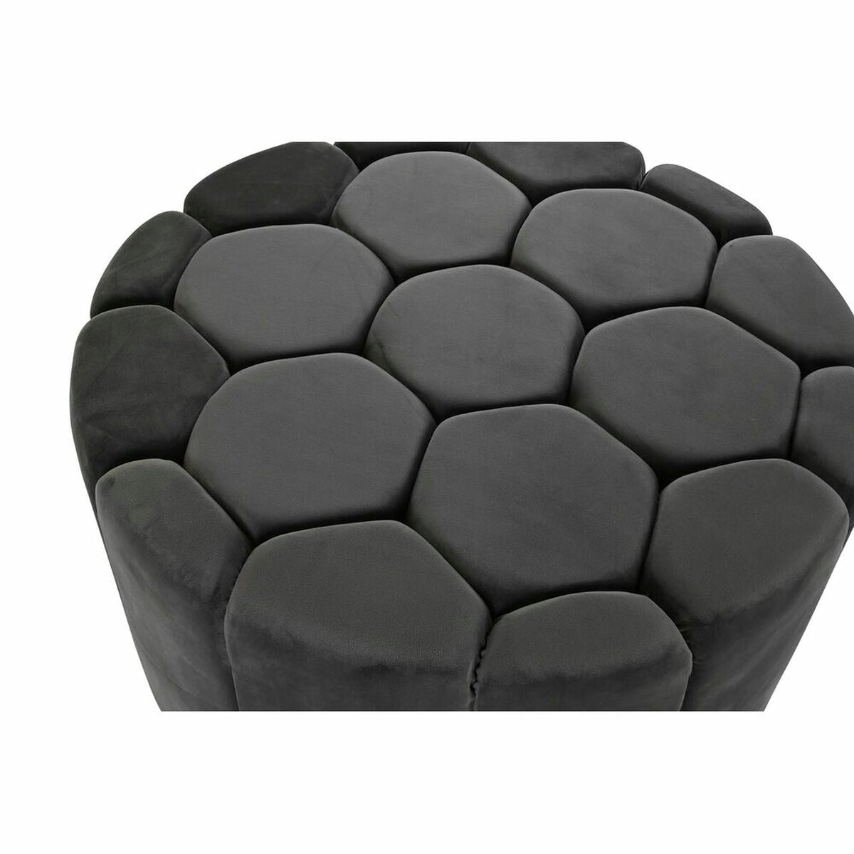 Poggiapiedi DKD Home Decor Grigio 30 % Poliestere (85 x 85 x 48 cm)