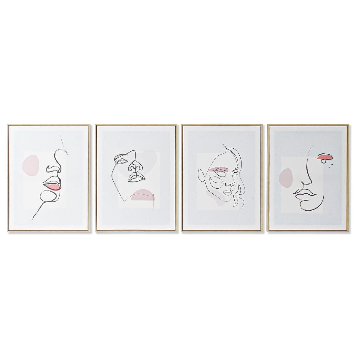 Quadro DKD Home Decor Viso Scandinavo 45 x 2,5 x 60 cm (4 Unità)