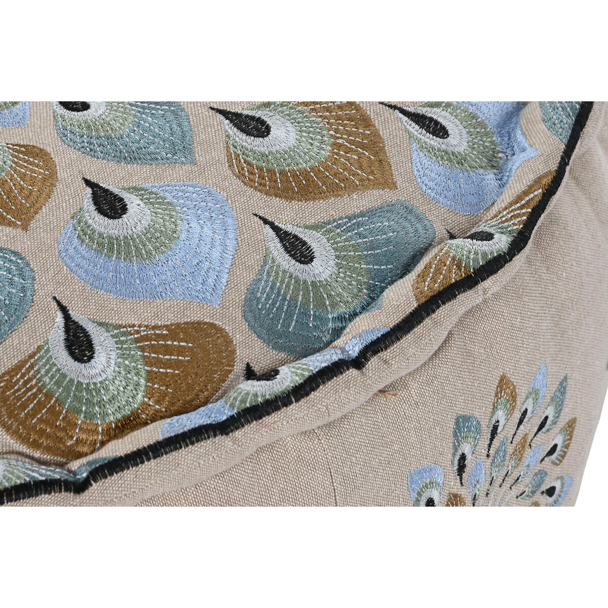 Puff DKD Home Decor Azzurro Beige 60 x 60 x 27 cm