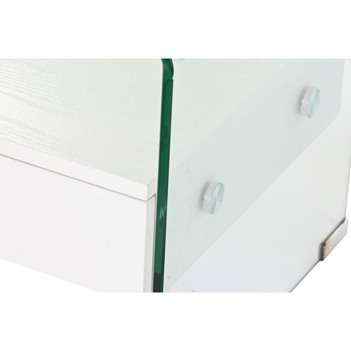 Comodino DKD Home Decor Bianco Trasparente Cristallo Legno MDF 50 x 40 x 45,5 cm