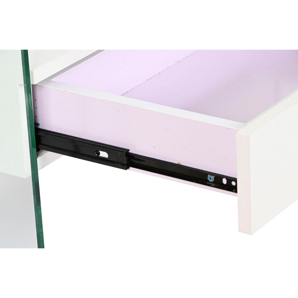 Comodino DKD Home Decor Bianco Trasparente Cristallo Legno MDF 50 x 40 x 45,5 cm