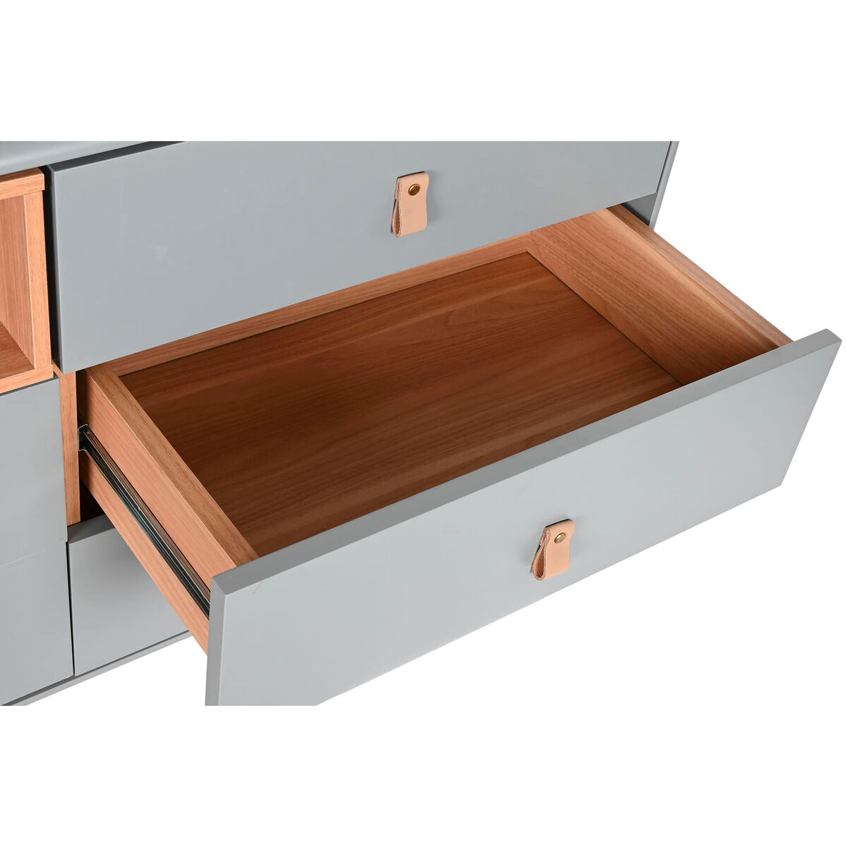 Cassettiera Home ESPRIT Azzurro Grigio Naturale polipropilene Legno MDF 120 x 40 x 75 cm