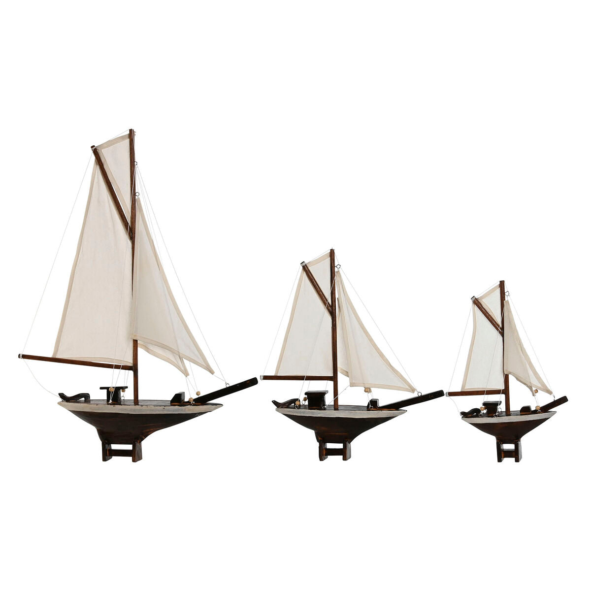 Statua Decorativa Home ESPRIT Bianco Marrone Mediterraneo 55 x 8 x 70 cm (3 Pezzi)