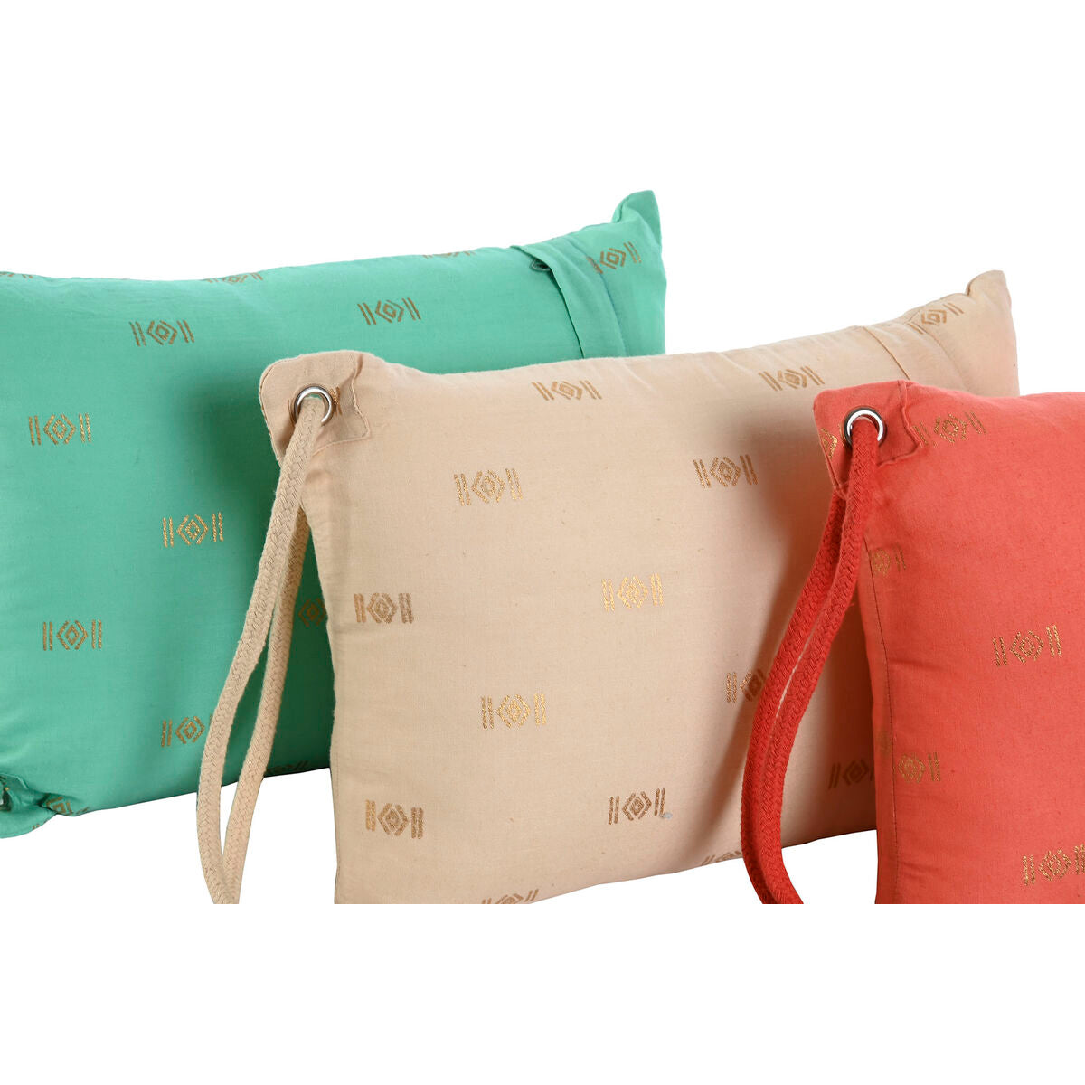 Cuscino Home ESPRIT Verde Beige Corallo 30 x 10 x 20 cm (3 Unità)