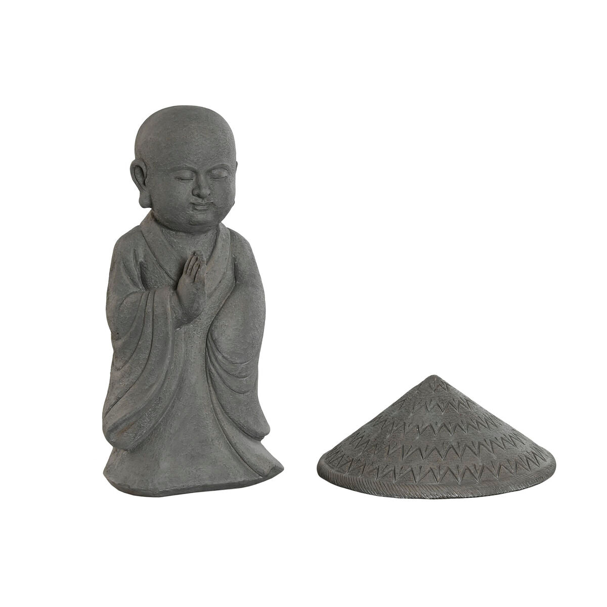 Statua Decorativa Home ESPRIT Grigio Frate Orientale 30 x 30 x 51 cm