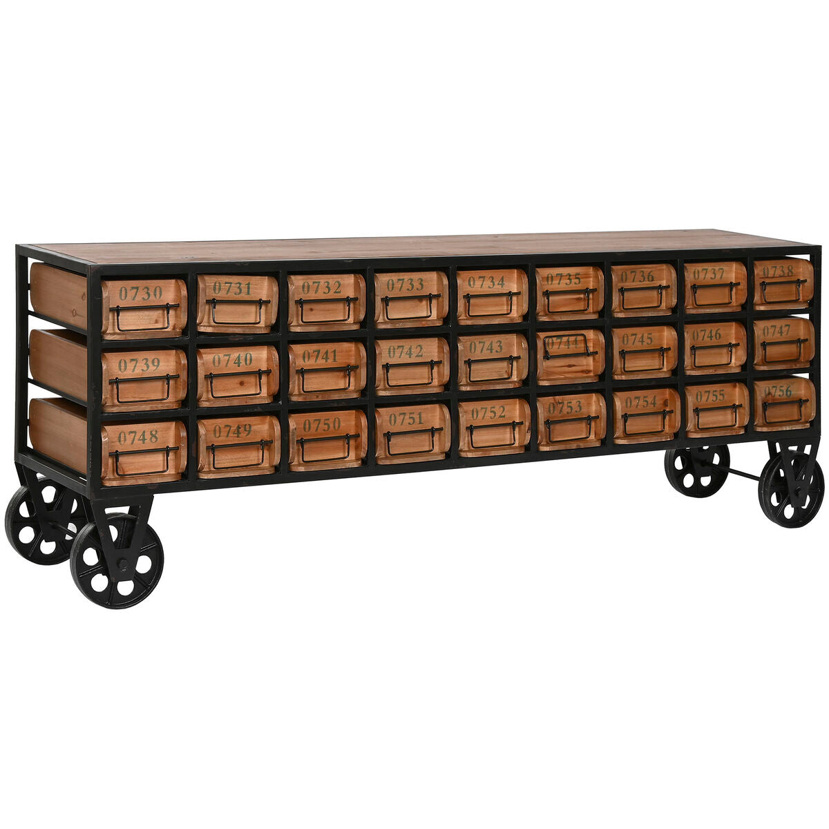 Cassettiera Home ESPRIT Metallo Abete Vintage 142 x 30 x 50 cm