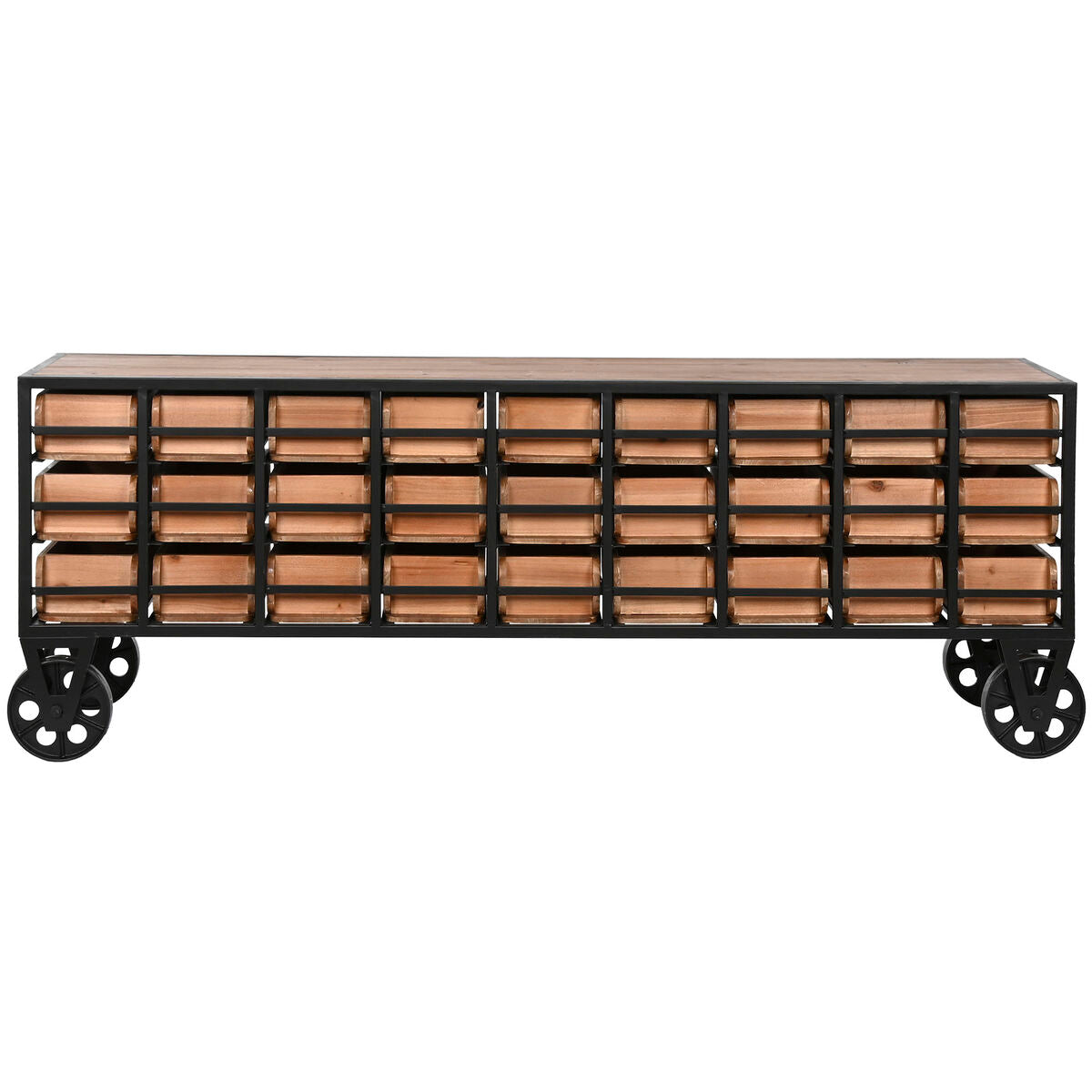 Cassettiera Home ESPRIT Metallo Abete Vintage 142 x 30 x 50 cm
