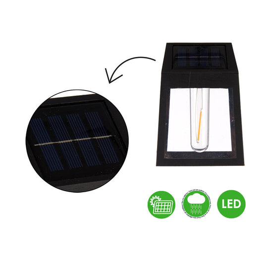 Lampada ad energia solare 6,6 x 13 x 9,3 cm Nero Plastica