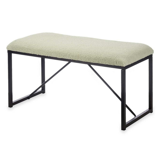 Panca Verde Metallo Stoffa 81 x 42 x 38 cm