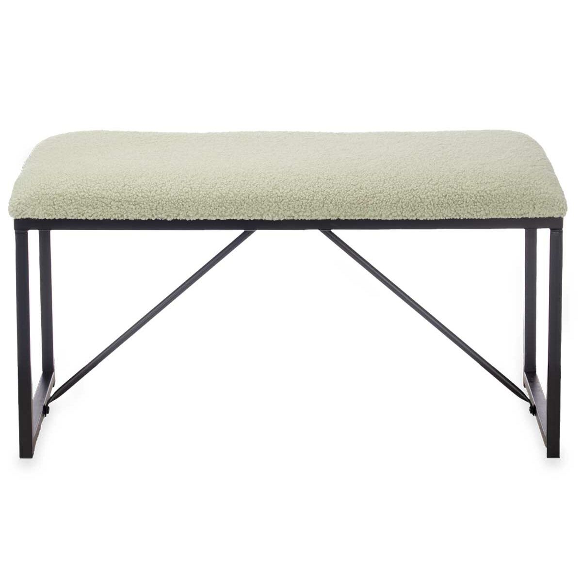 Panca Verde Metallo Stoffa 81 x 42 x 38 cm