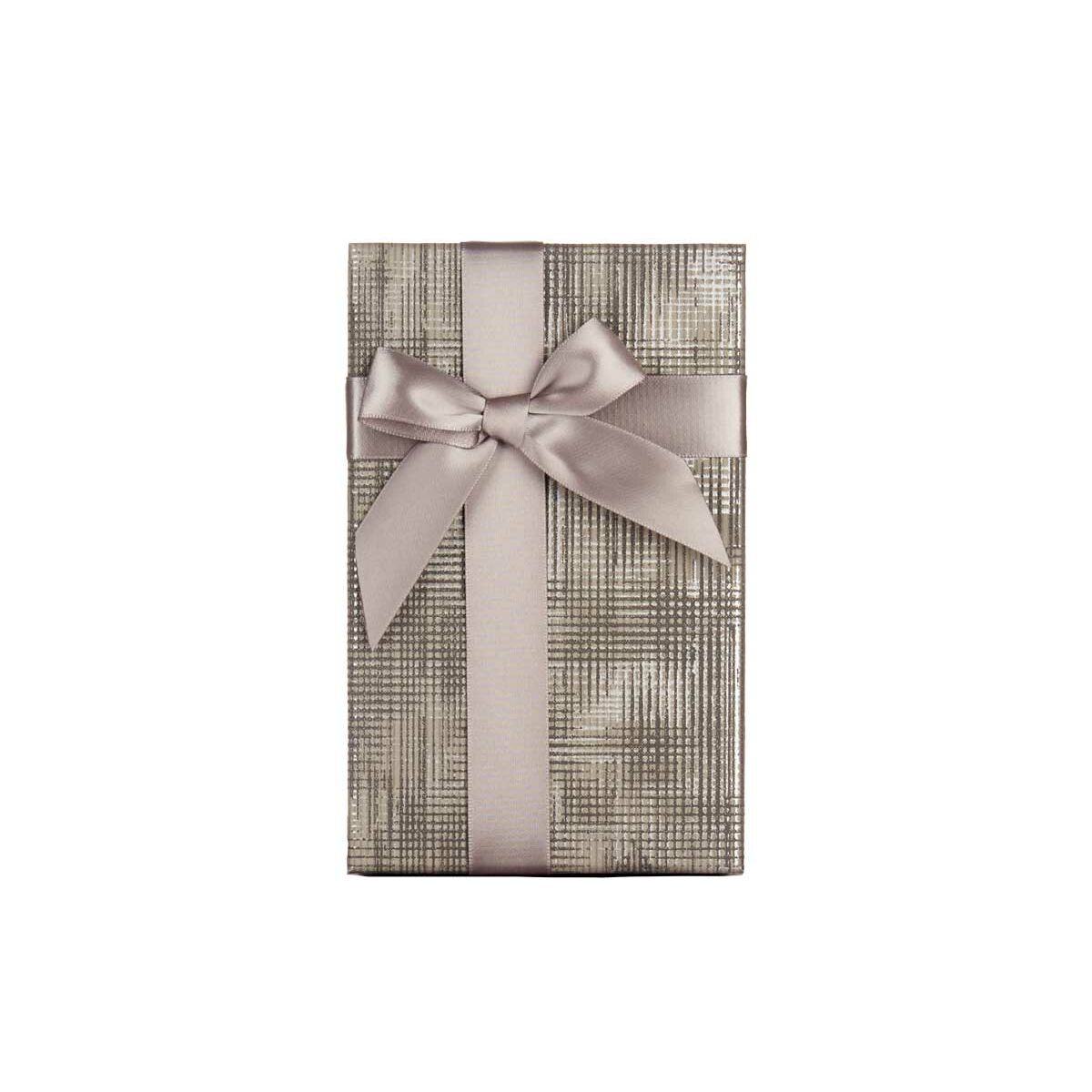 Set di Scatole Decorative Antracite Cartone Righe Fiocco 3 Pezzi