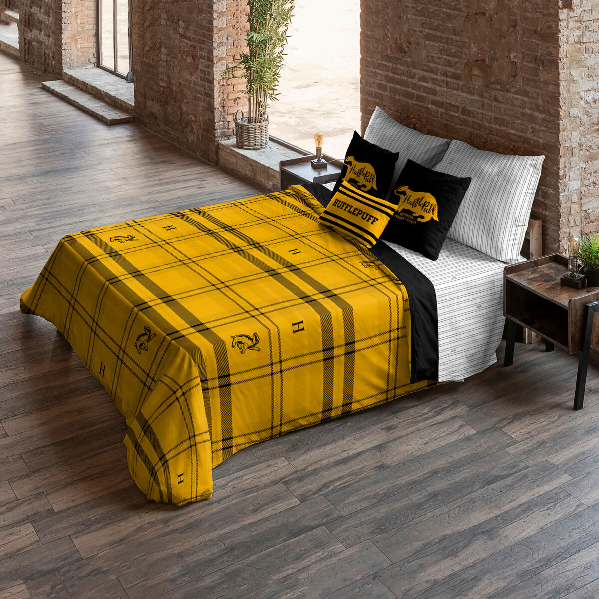 Copripiumino Harry Potter Hufflepuff 200 x 200 cm Piazza e mezza