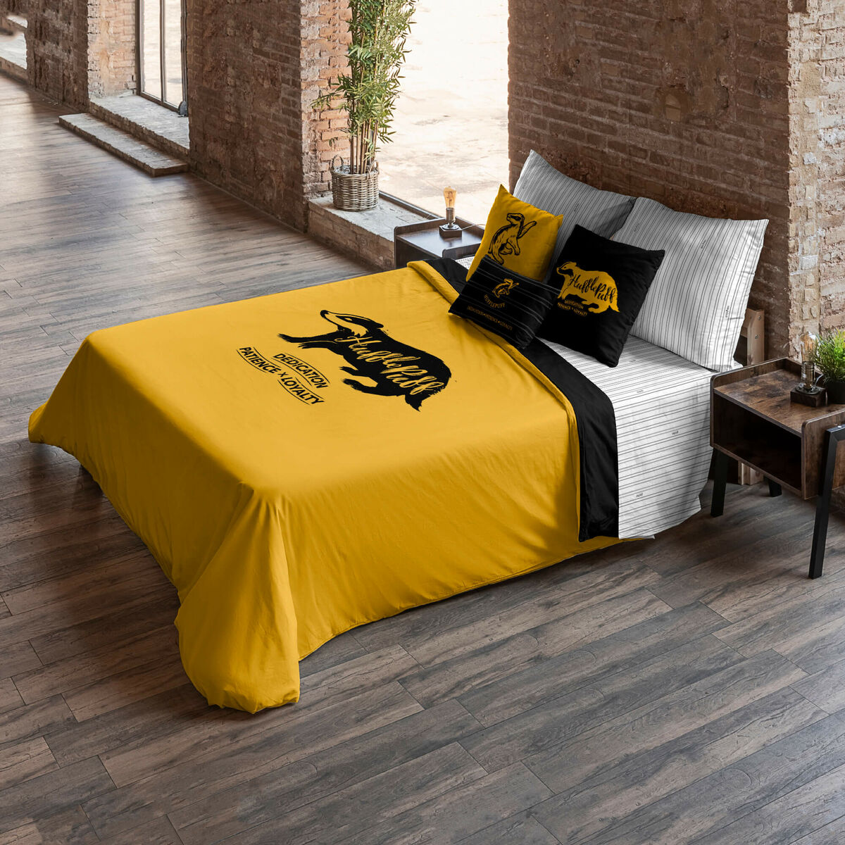 Copripiumino Harry Potter Hufflepuff Values Giallo 240 x 220 cm Matrimoniale
