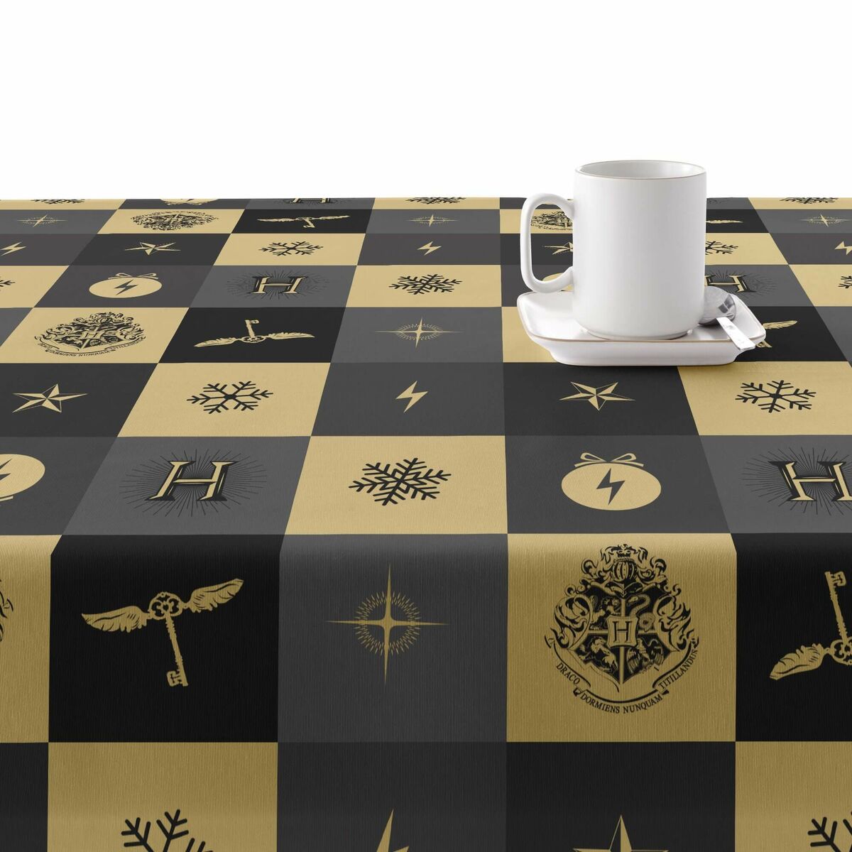 Tovaglia in resina antimacchia Harry Potter Hogwarts Christmas 200 x 140 cm