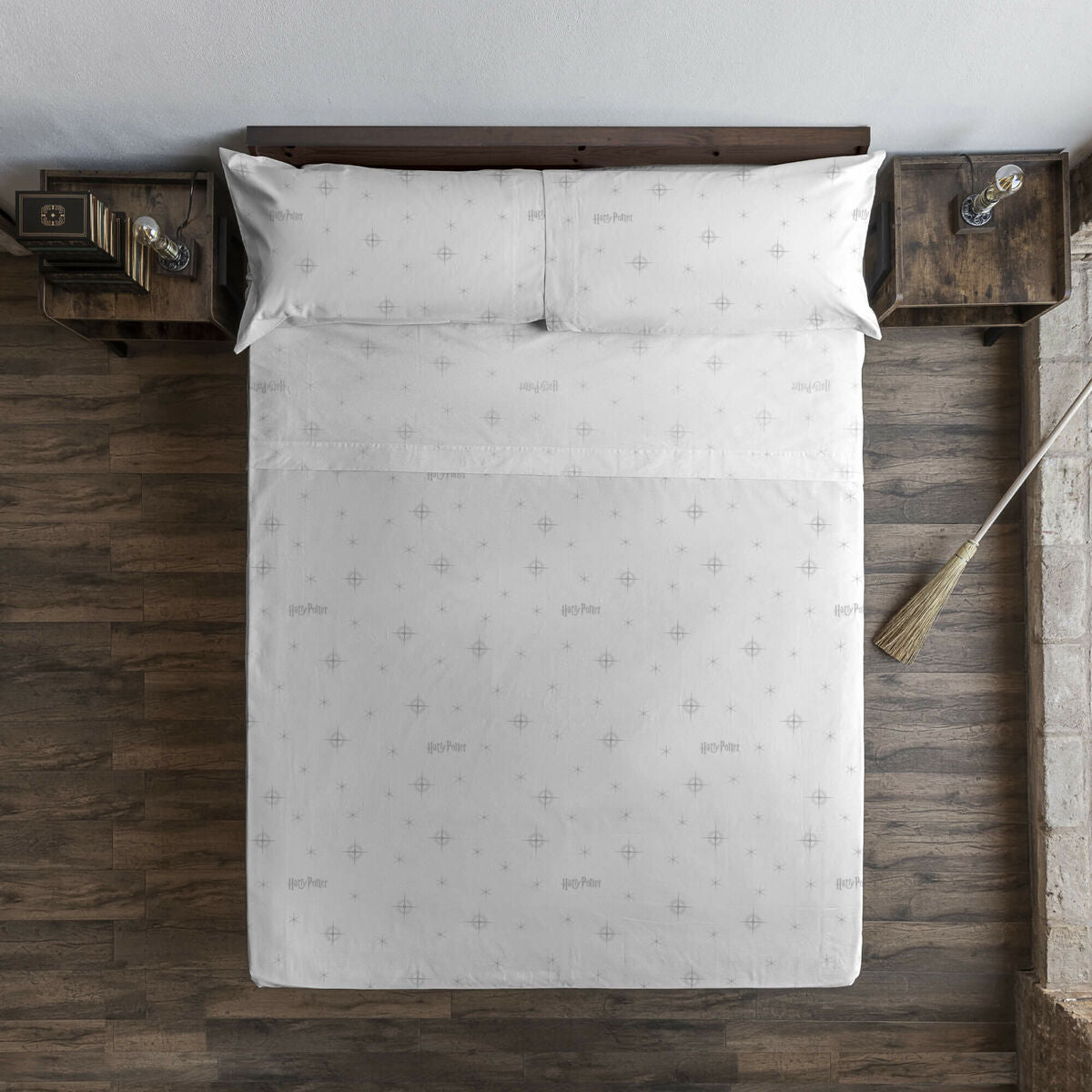 Set di Lenzuola Harry Potter Stars Grey Bianco Osimano 280 x 270 cm