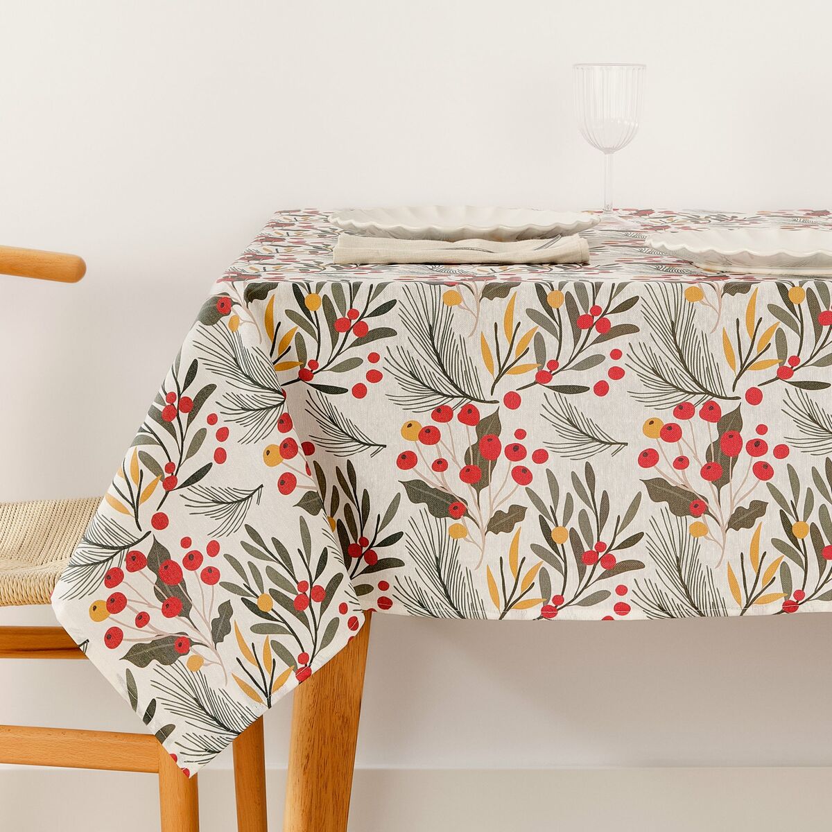 Tovaglia in resina antimacchia Mauré Merry Christmas 250 x 140 cm