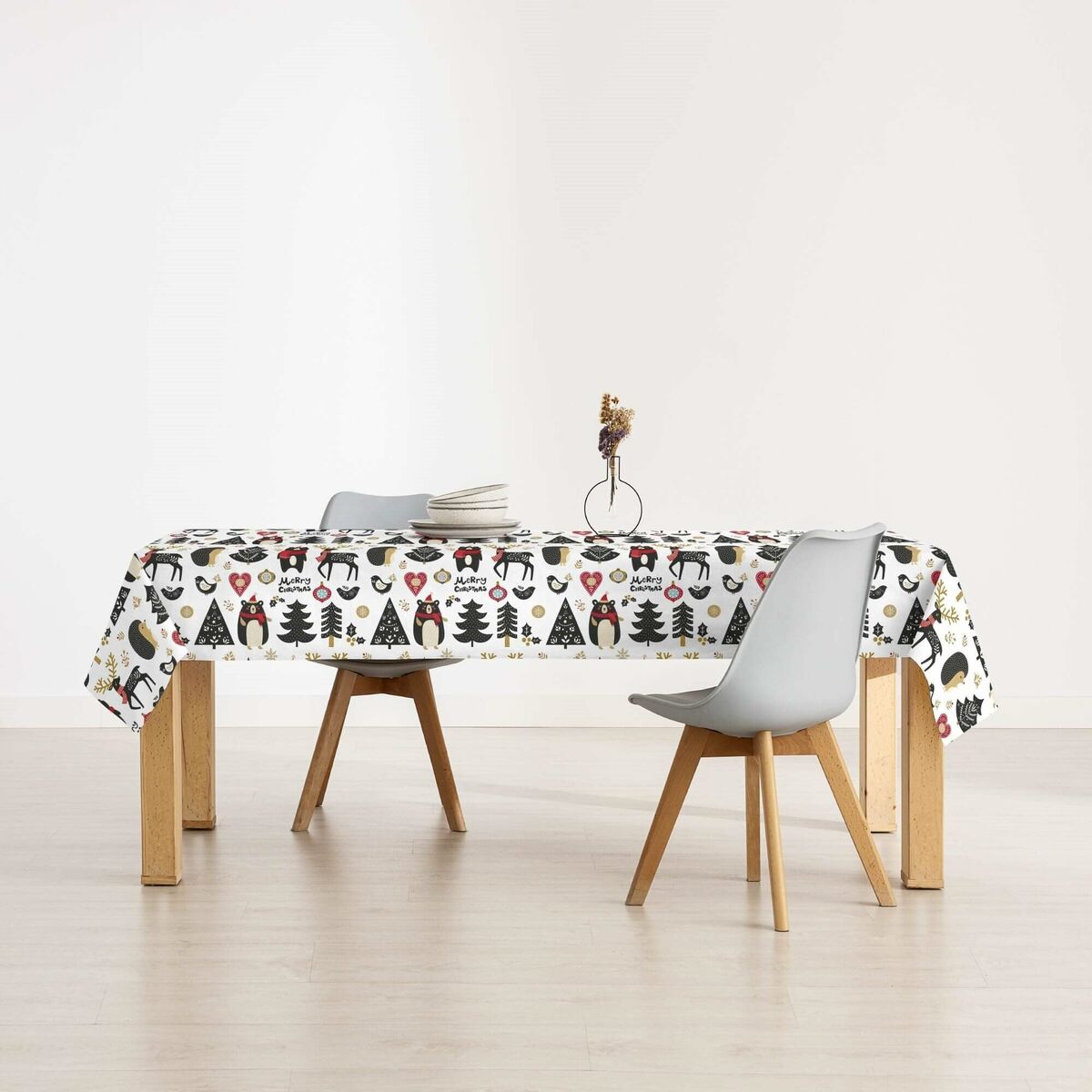 Tovaglia in resina antimacchia Mauré Merry Christmas 100 x 140 cm
