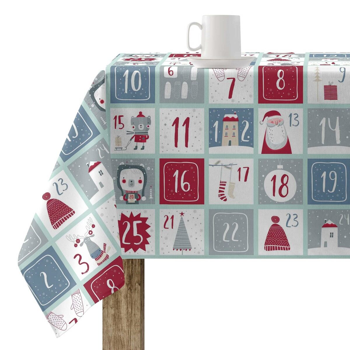 Tovaglia in resina antimacchia Mauré Merry Christmas 100 x 140 cm