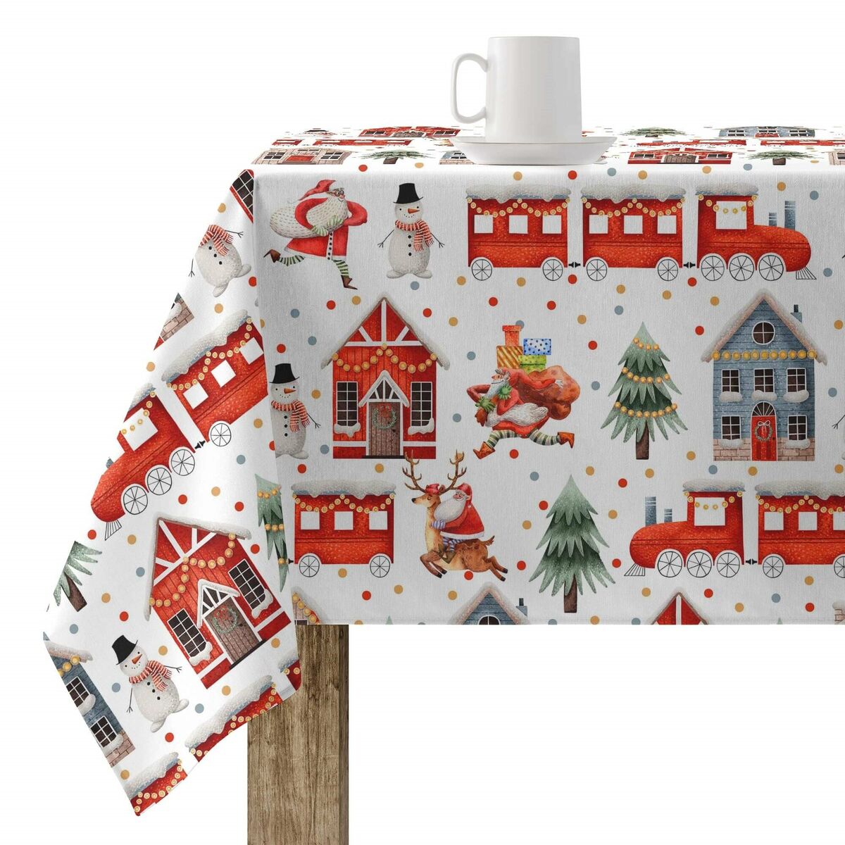 Tovaglia in resina antimacchia Mauré Merry Christmas 300 x 140 cm
