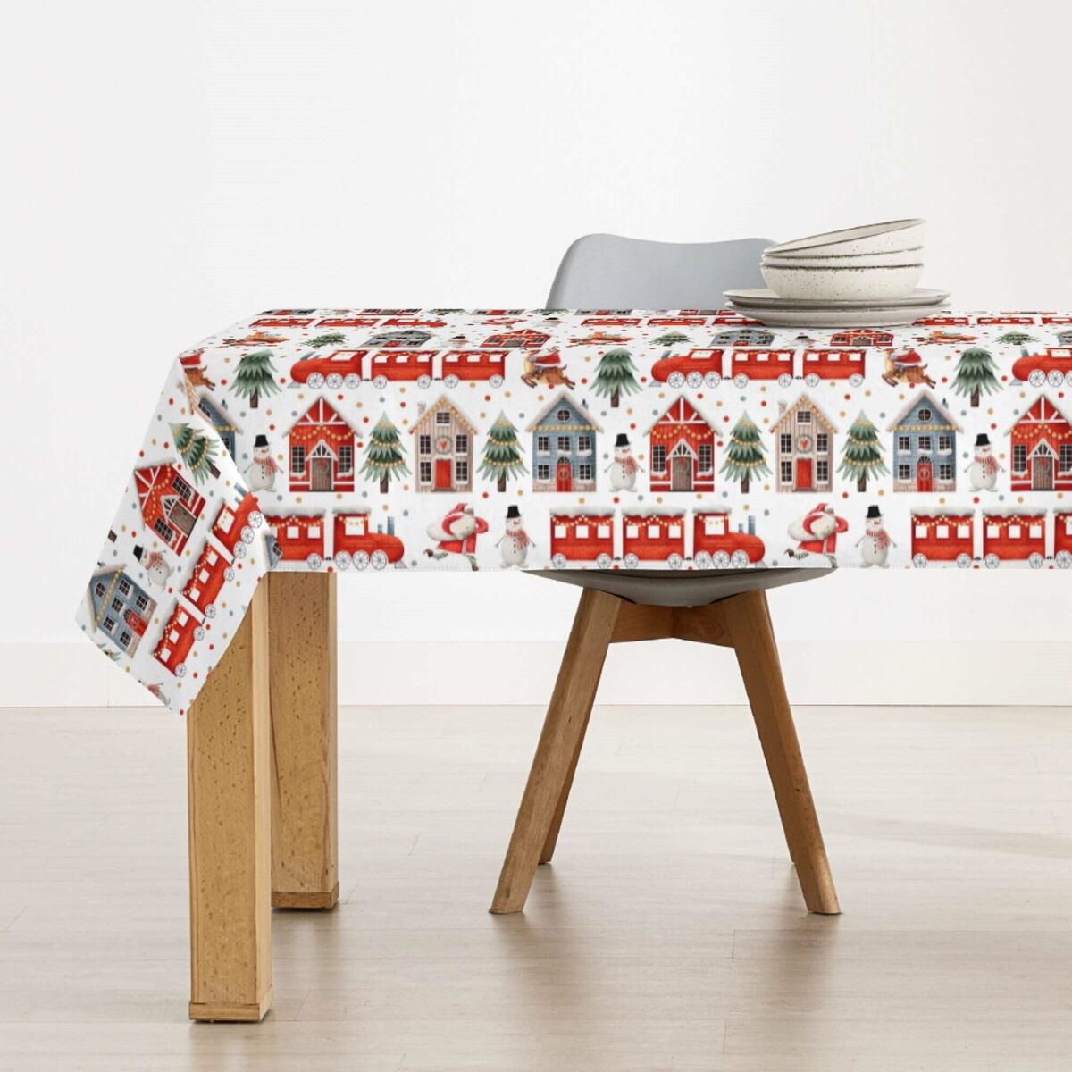 Tovaglia in resina antimacchia Mauré Merry Christmas 300 x 140 cm