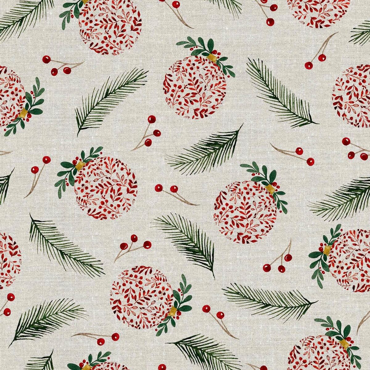 Tovaglia in resina antimacchia Mauré Merry Christmas 140 x 140 cm