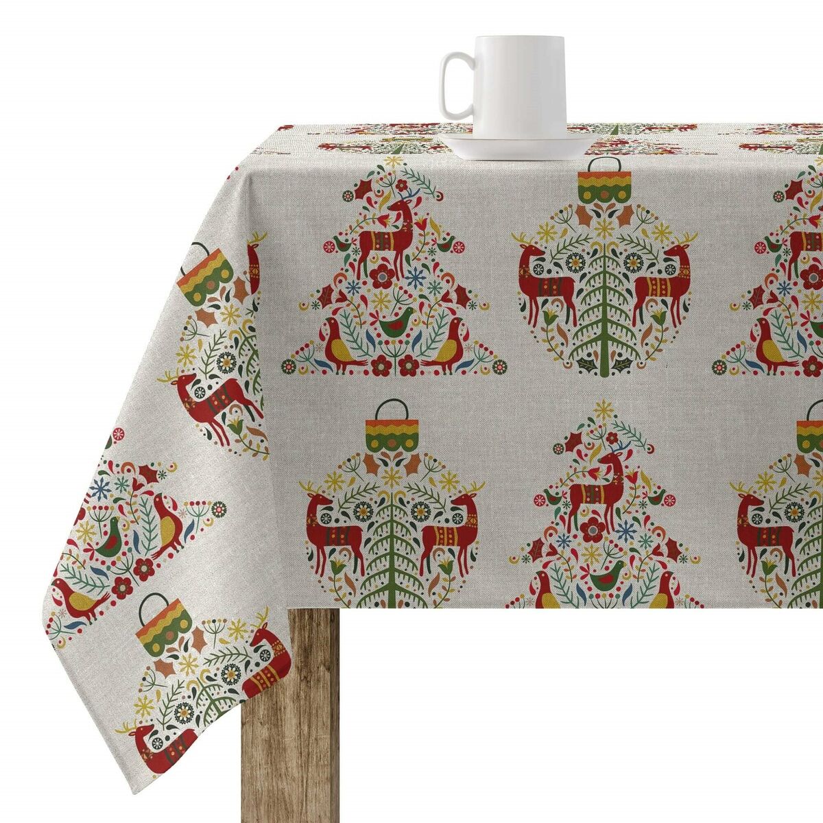 Tovaglia in resina antimacchia Mauré Merry Christmas 200 x 140 cm