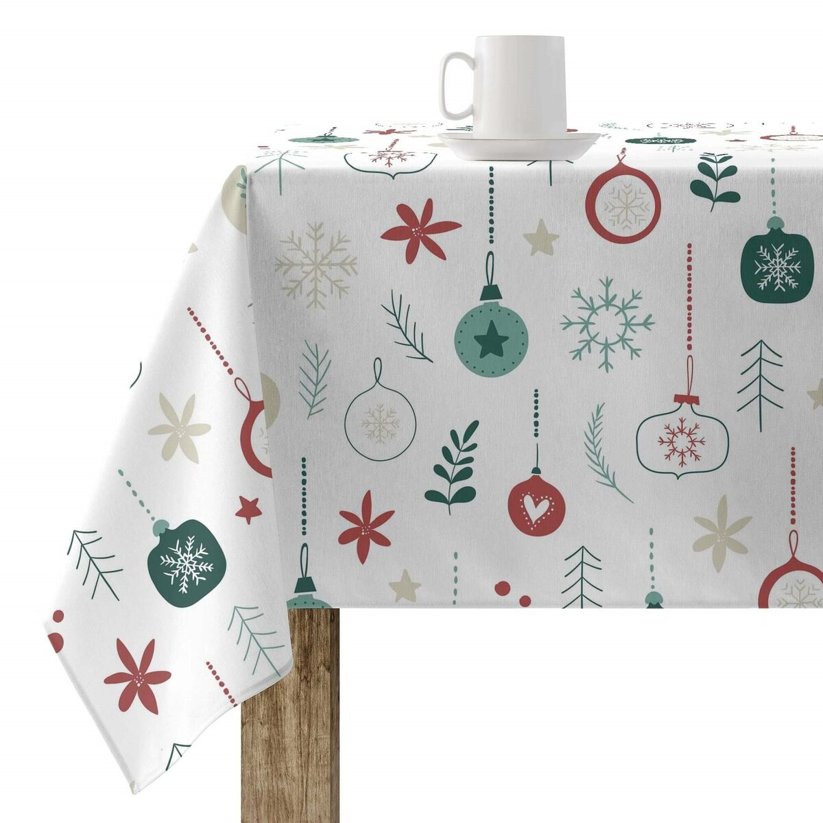 Tovaglia in resina antimacchia Mauré Merry Christmas 140 x 140 cm
