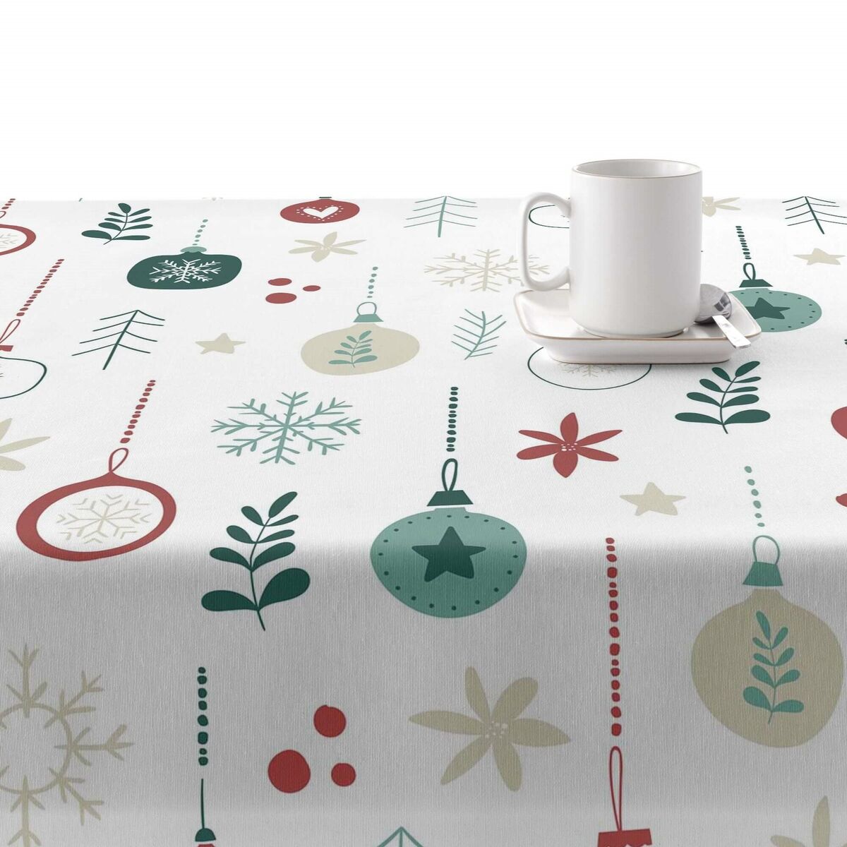 Tovaglia in resina antimacchia Mauré Merry Christmas 140 x 140 cm