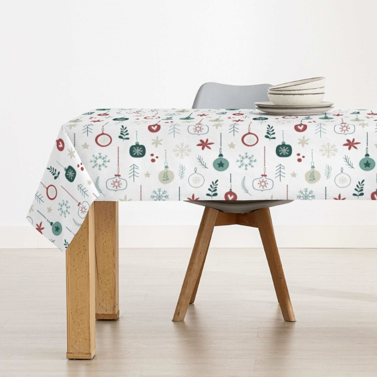 Tovaglia in resina antimacchia Mauré Merry Christmas 140 x 140 cm