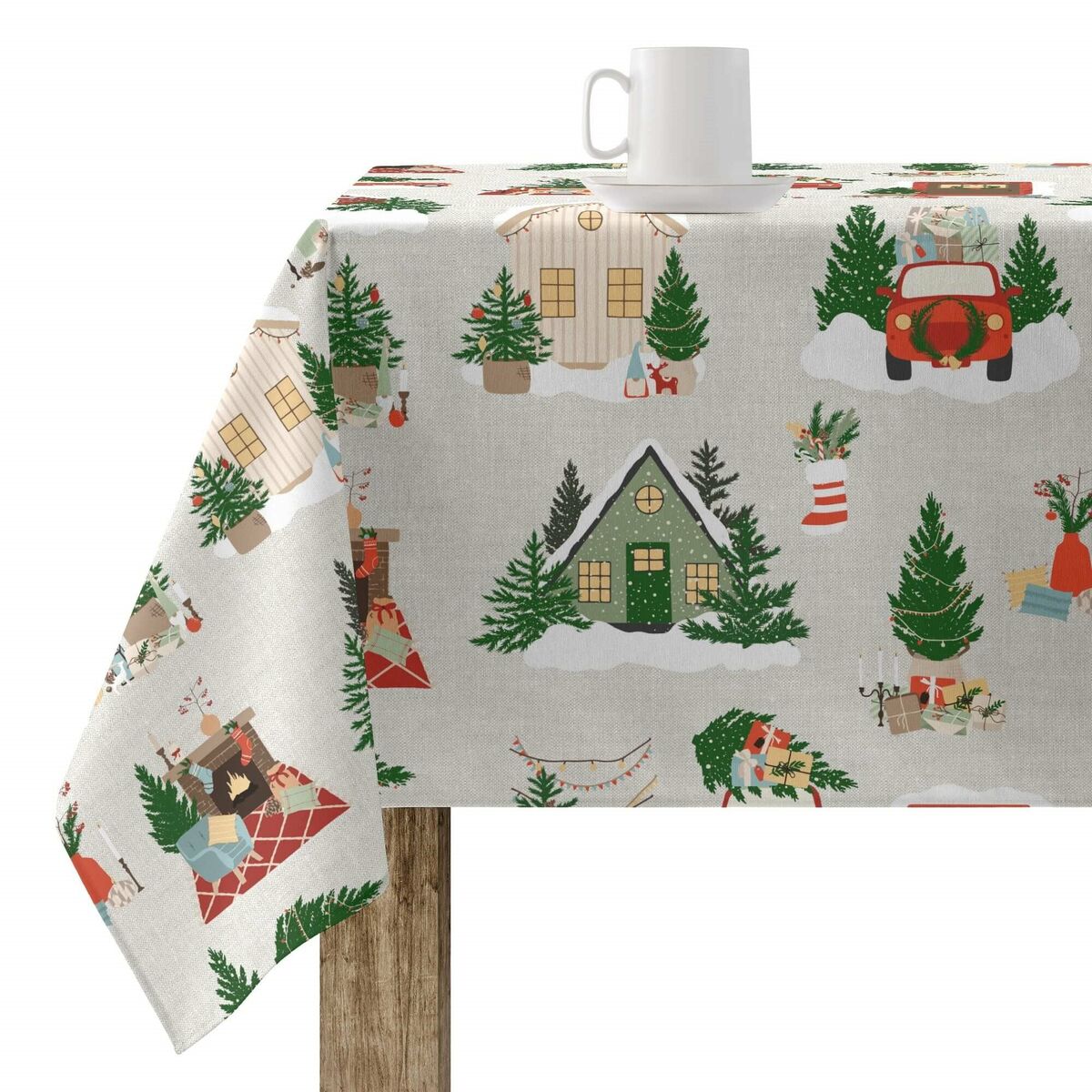 Tovaglia in resina antimacchia Mauré Merry Christmas 100 x 140 cm