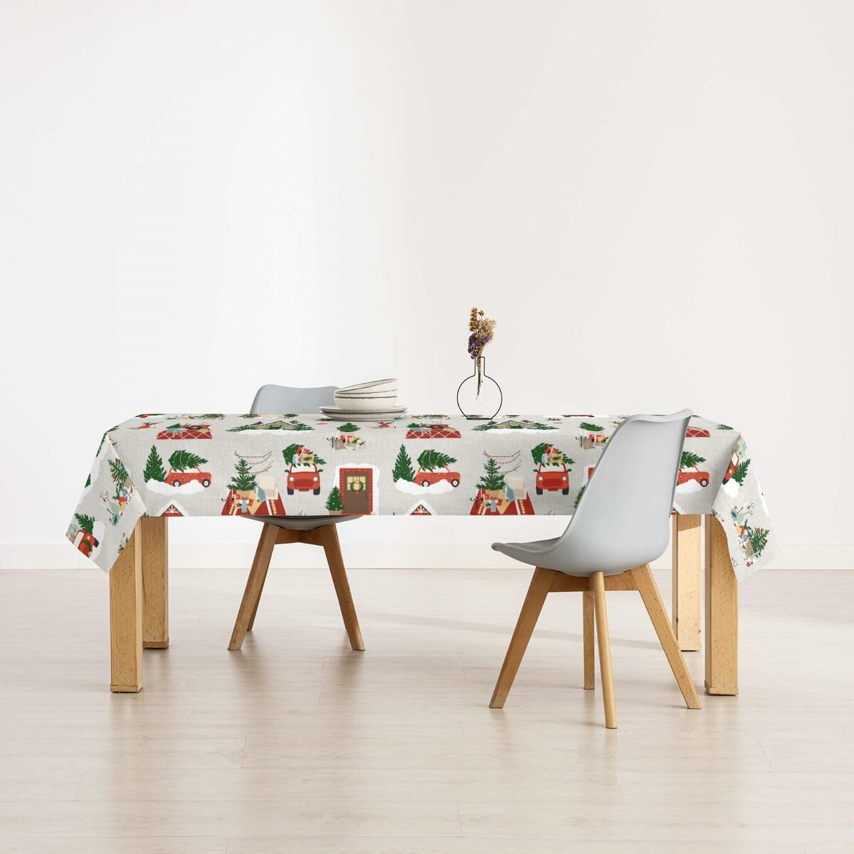 Tovaglia in resina antimacchia Mauré Merry Christmas 140 x 140 cm