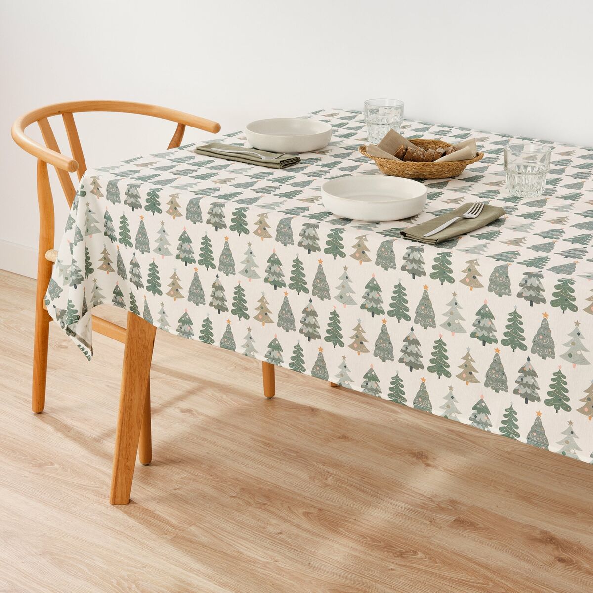 Tovaglia in resina antimacchia Mauré Merry Christmas 100 x 140 cm
