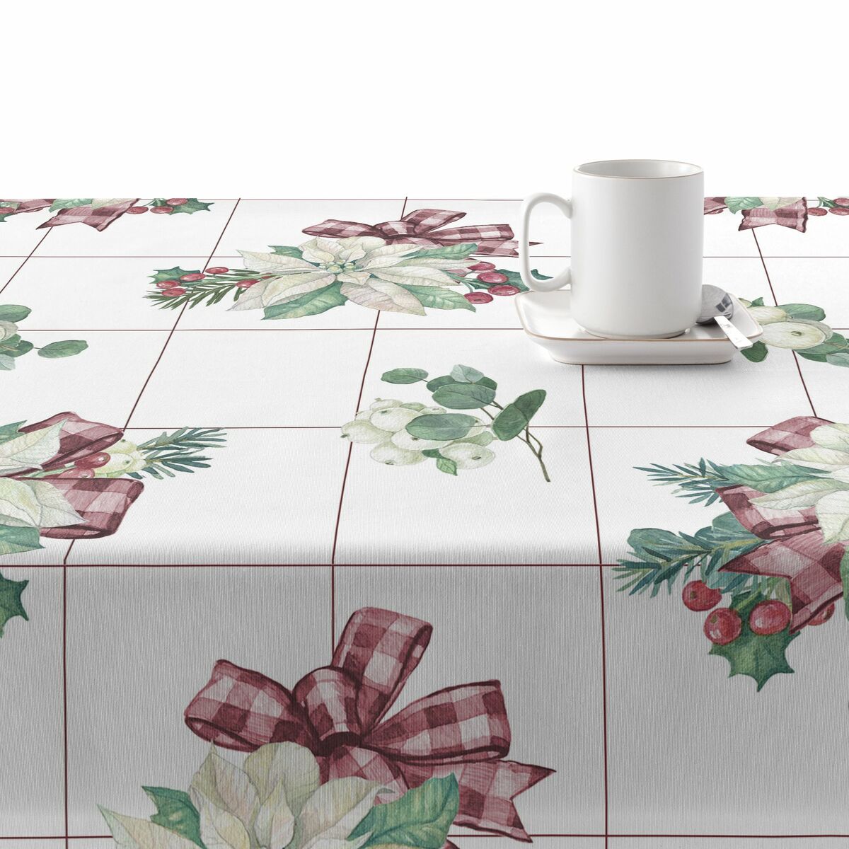Tovaglia in resina antimacchia Mauré Christmas 140 x 140 cm