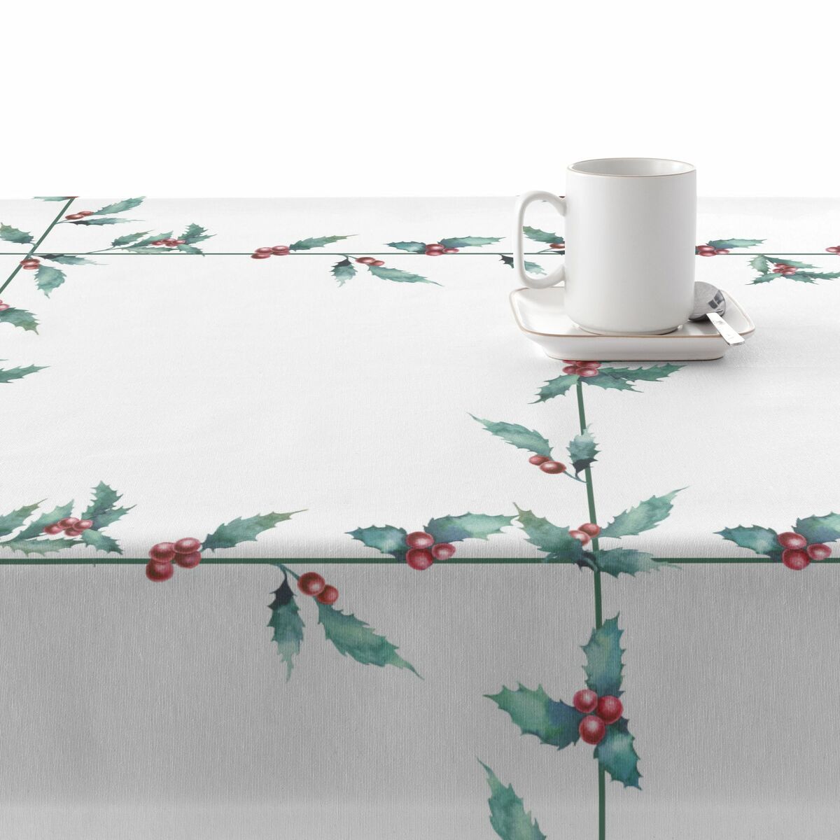 Tovaglia in resina antimacchia Mauré White Christmas 100 x 140 cm