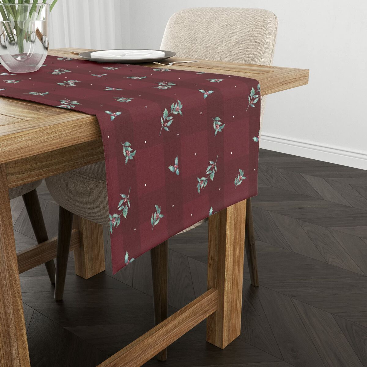 Runner da Tavolo Muaré terciopelo Red Christmas 1 Multicolore 50 x 145 cm Natale