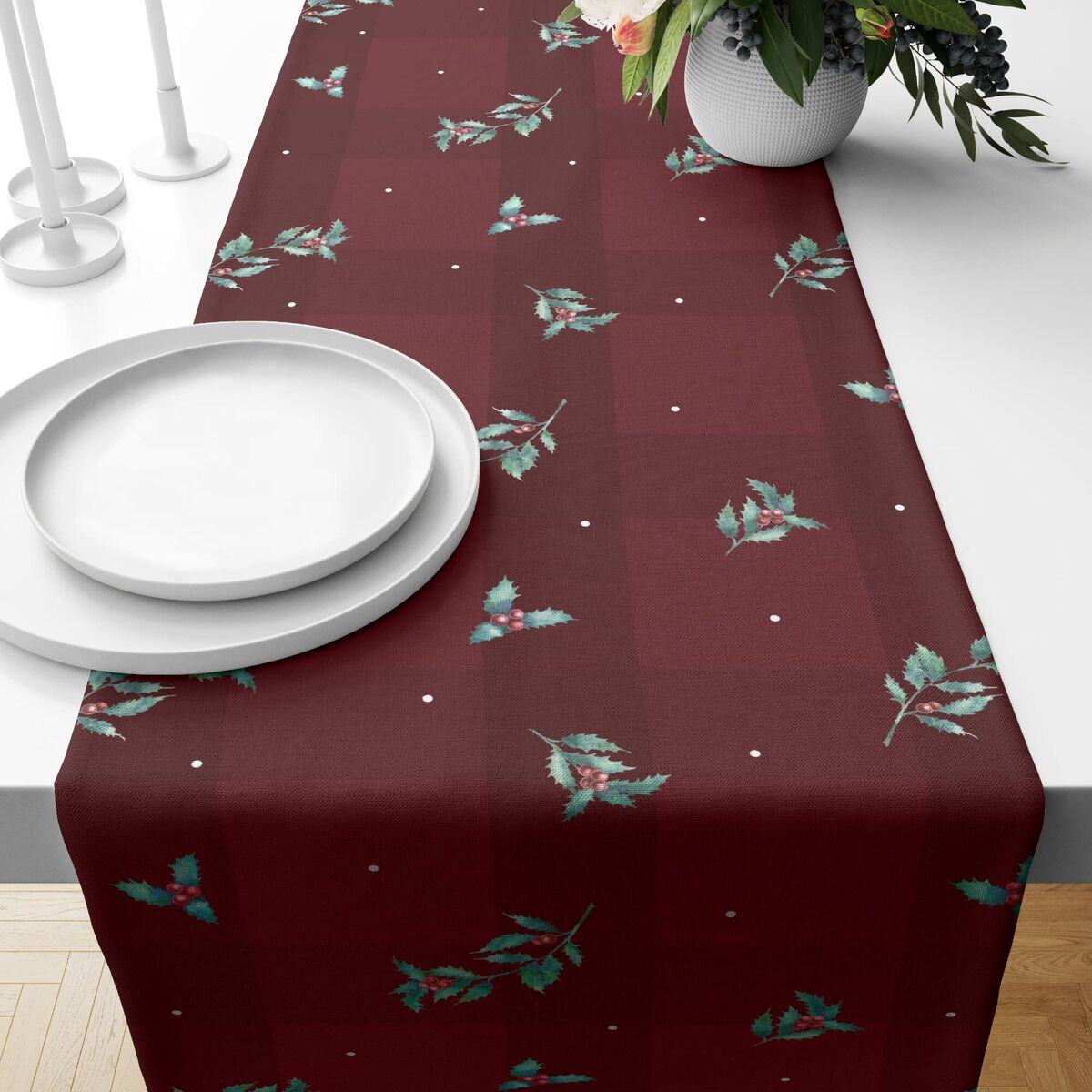 Runner da Tavolo Muaré terciopelo Red Christmas 1 Multicolore 50 x 145 cm Natale