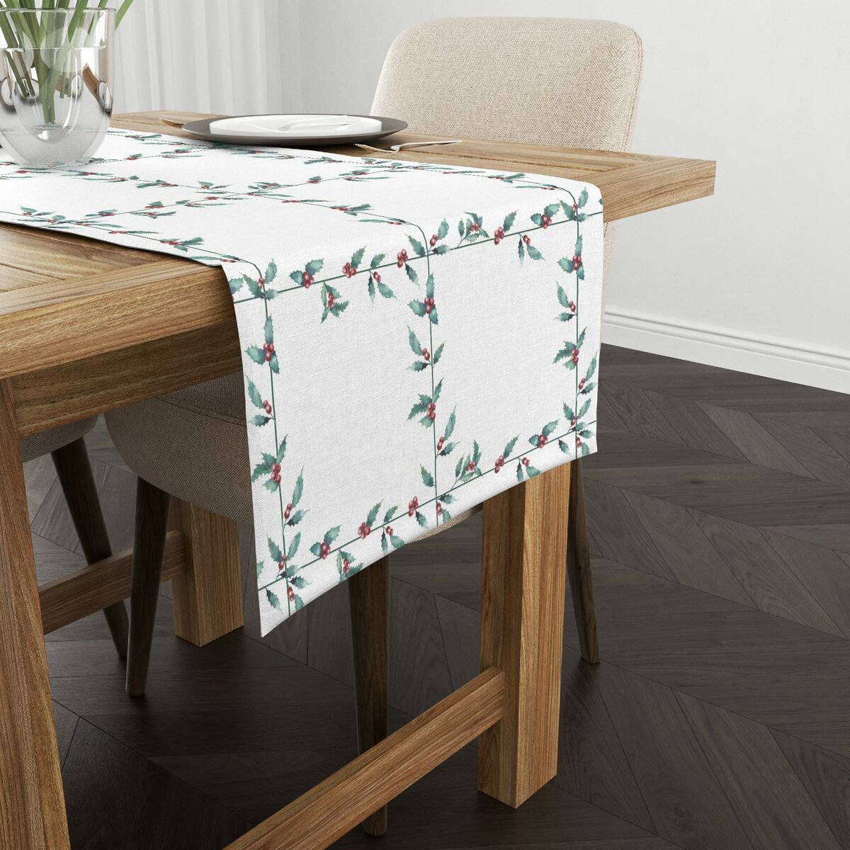 Runner da Tavolo Muaré terciopelo White Christmas 1 Multicolore 50 x 145 cm Natale