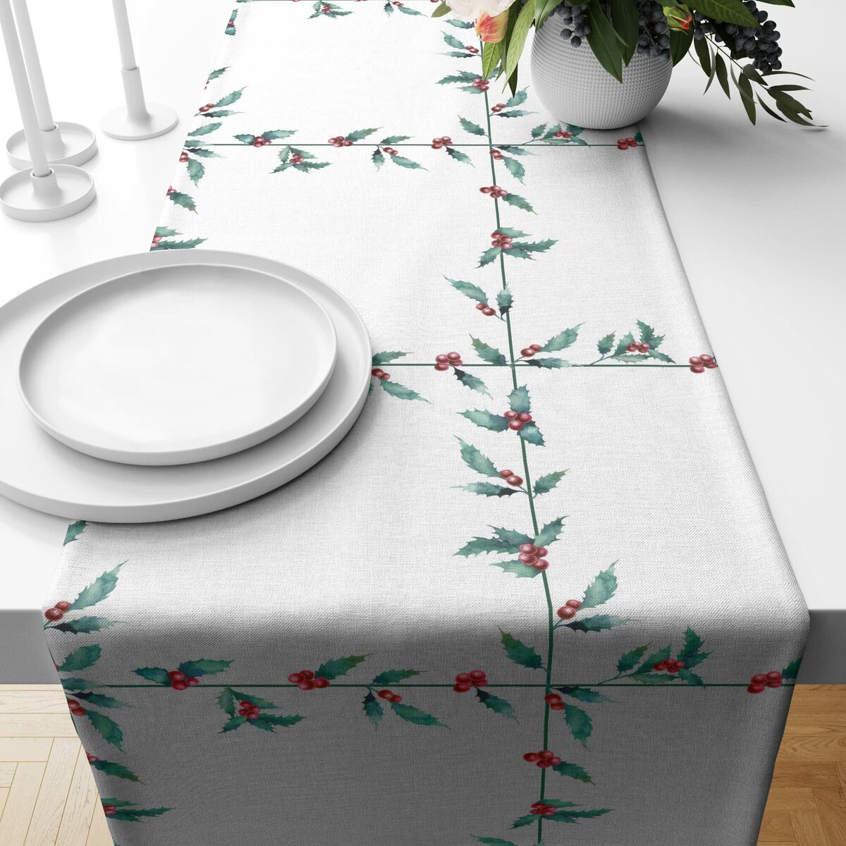 Runner da Tavolo Muaré terciopelo White Christmas 1 Multicolore 50 x 145 cm Natale