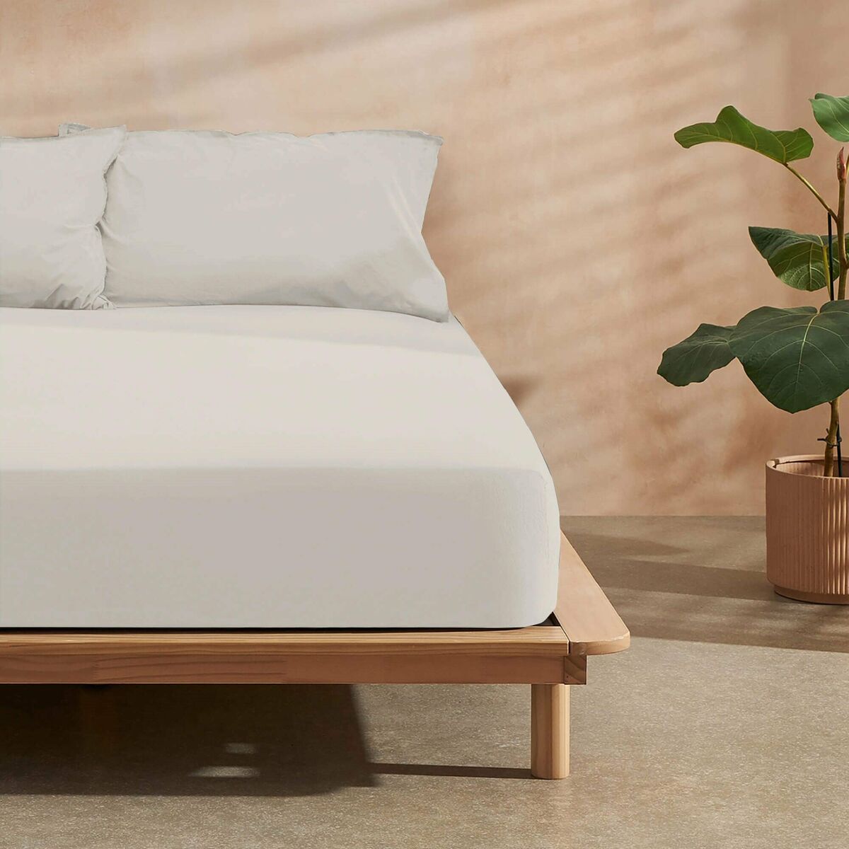 Lenzuolo con angoli aderenti Belum Liso Beige 140 x 200 cm Liscio