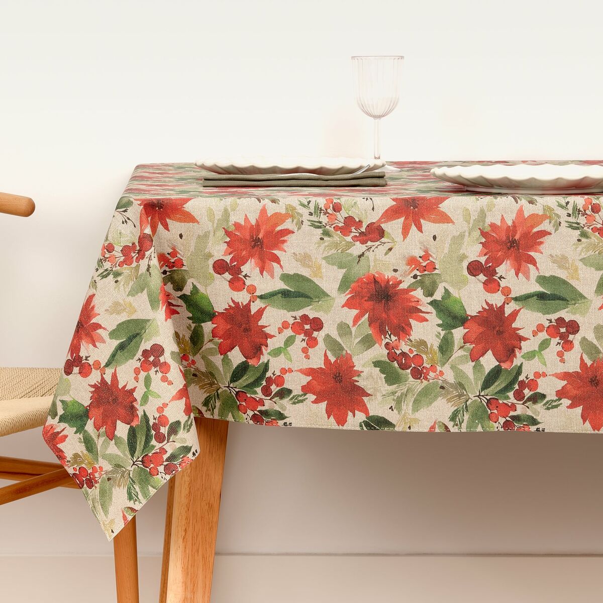 Tovaglia in resina antimacchia Mauré Merry Christmas 300 x 140 cm