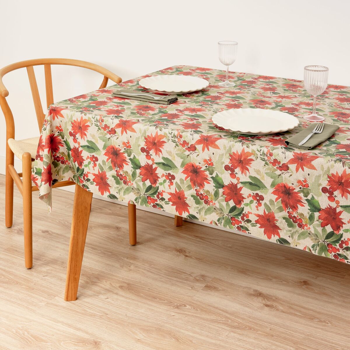 Tovaglia in resina antimacchia Mauré Merry Christmas 300 x 140 cm