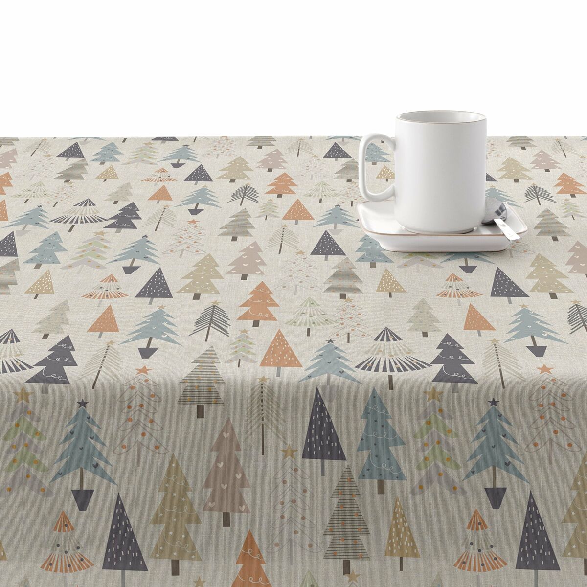 Tovaglia in resina antimacchia Mauré Merry Christmas 140 x 140 cm